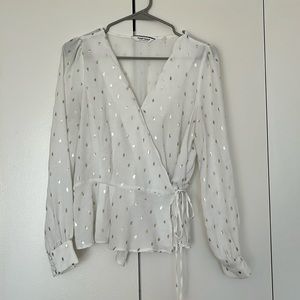 Blouse white and gold